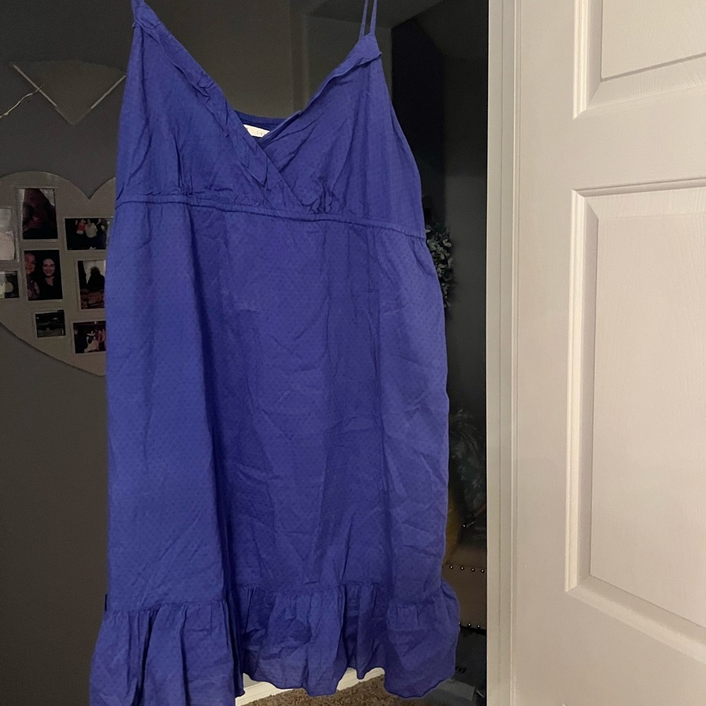 Blue spaghetti strap mini dress